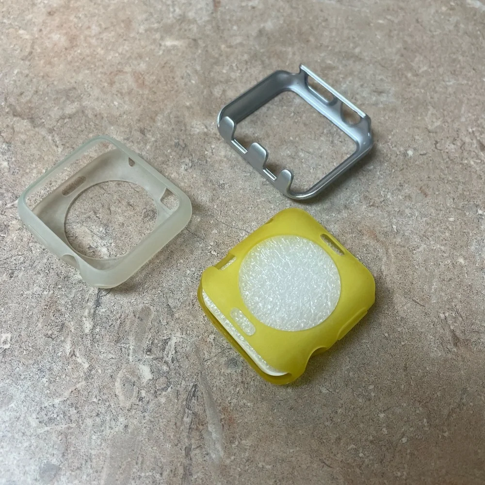 Bundle of 3 Silicone and Plastic Smart Watch Face Cases, 38 mm Face